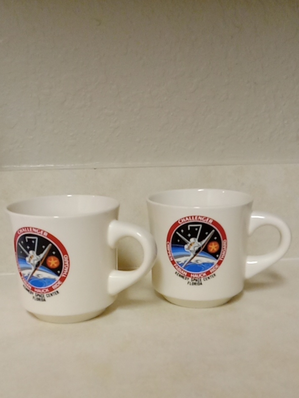 White Ceramic Space Mission Accent Mug - Unbranded